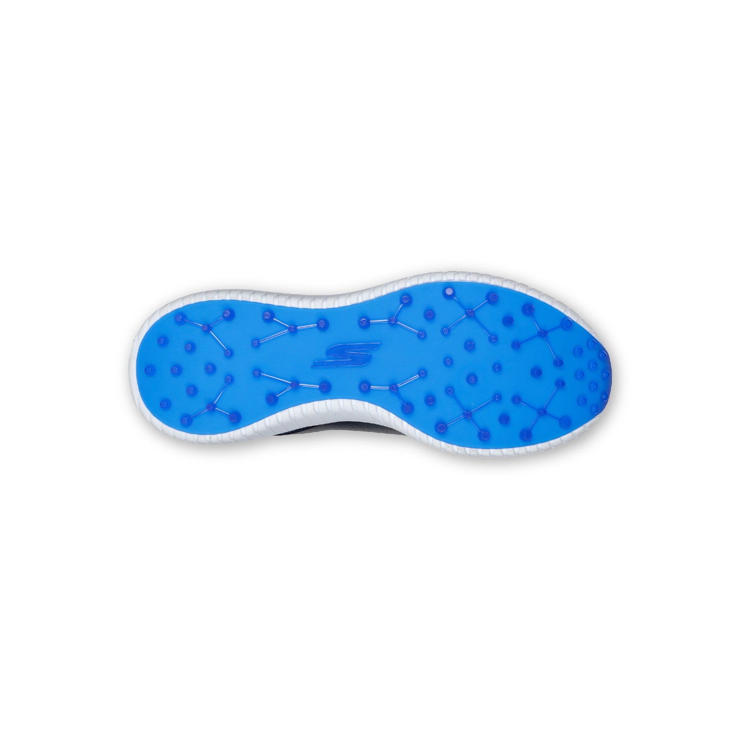 A pair of SKECHERS GO GOLF Max 2 spikeless navy golf shoes with a lace-up front and a synthetic and mesh upper.