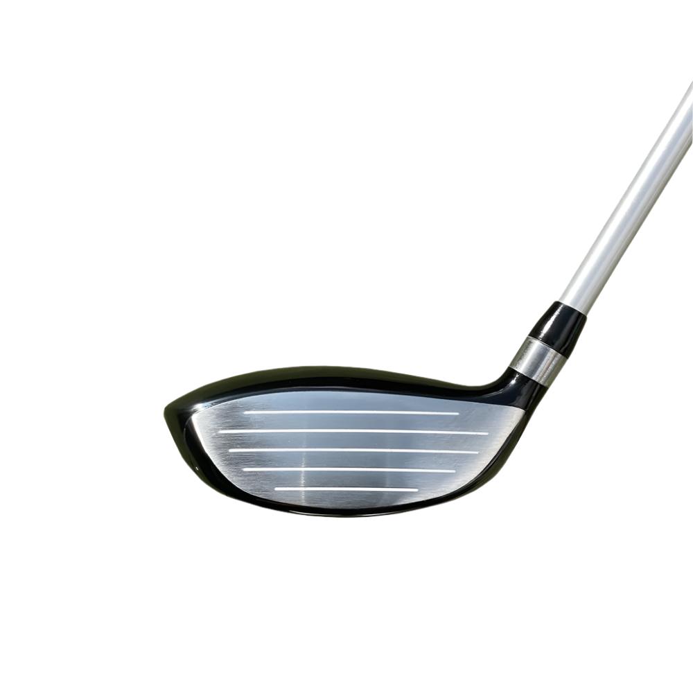 A black A-Grind EZ-F fairway wood golf club head with a silver logo and detailing.