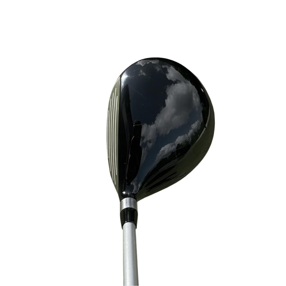 A black A-Grind EZ-F fairway wood golf club head with a silver logo and detailing.