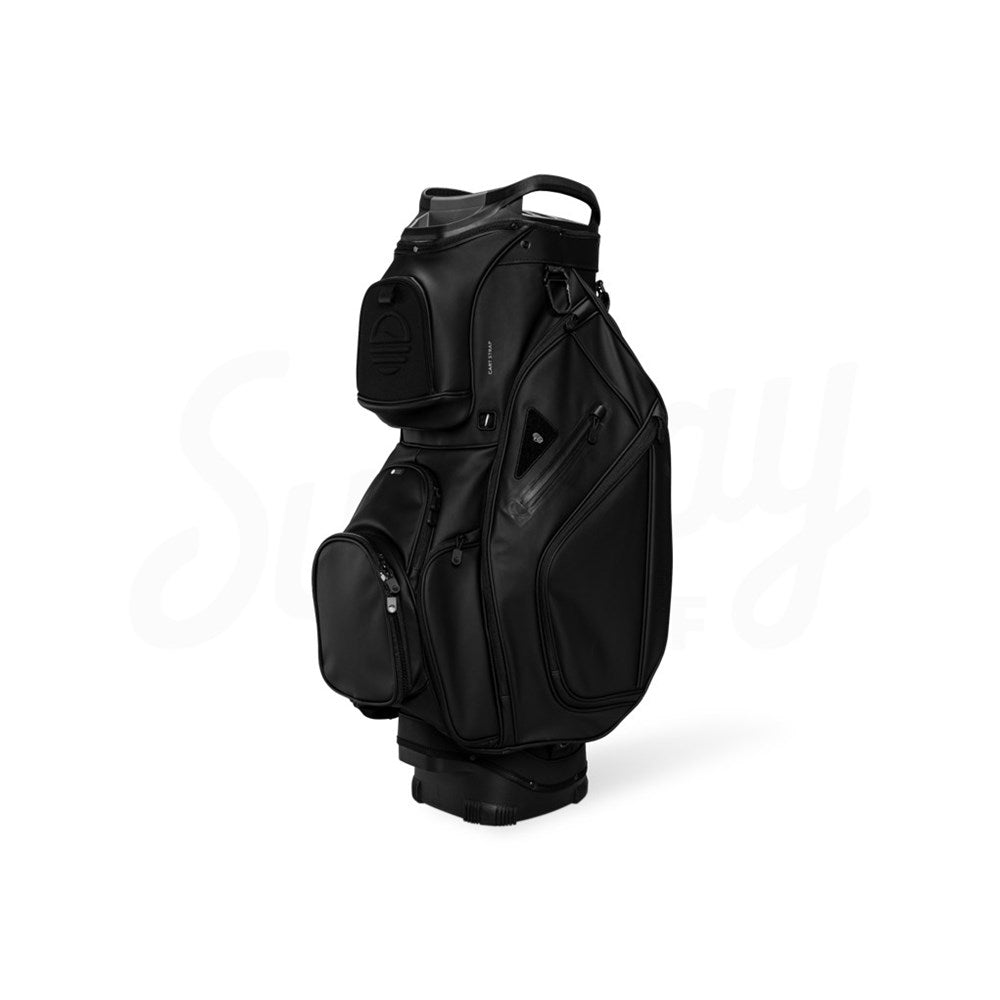 Black golf bag on a white background