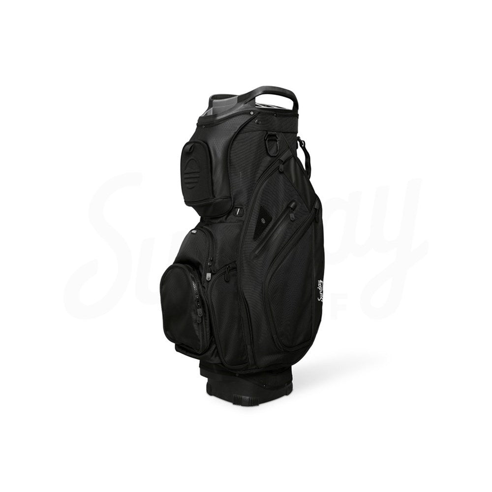 Black golf bag on a white background
