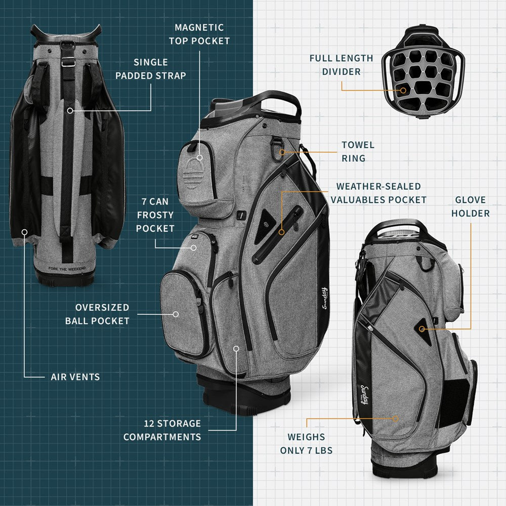 Sunday Golf - Golf Bag - Cart Bag - BIG RIG - Heather Gray