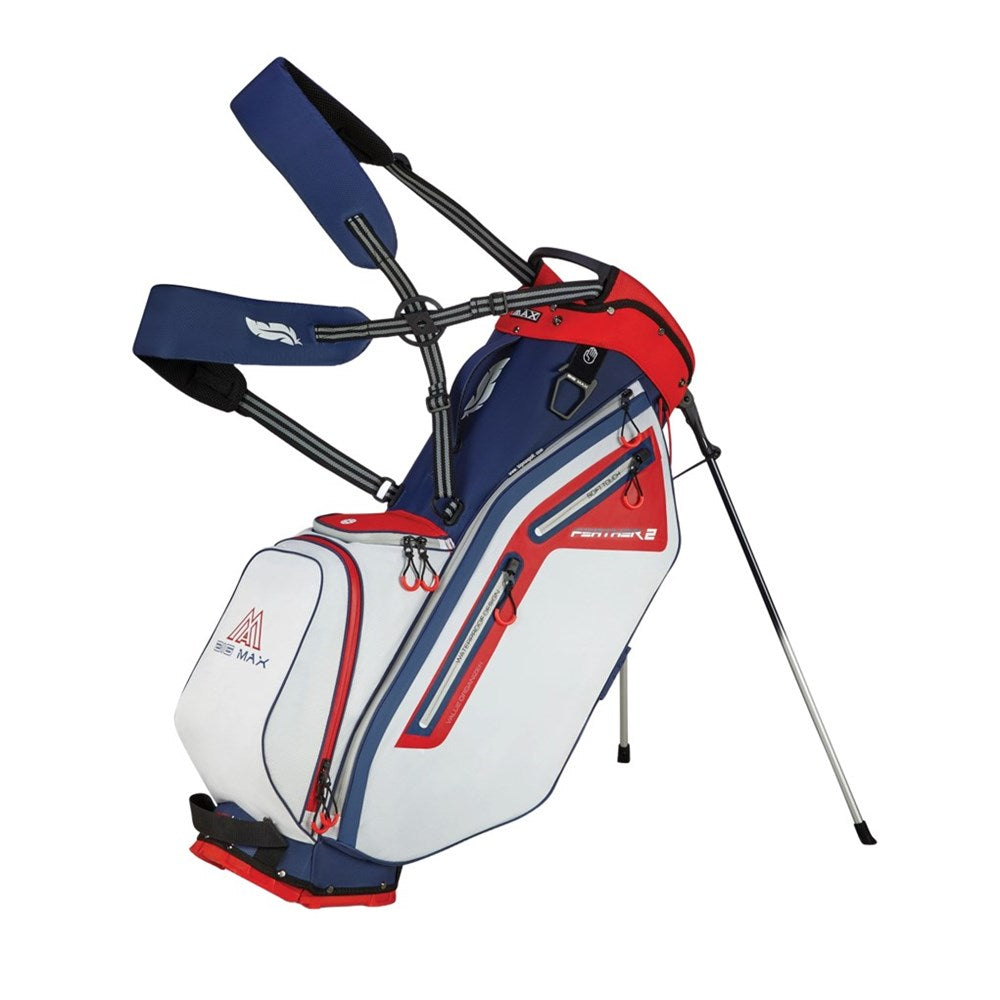 golf bag with stand on a white background