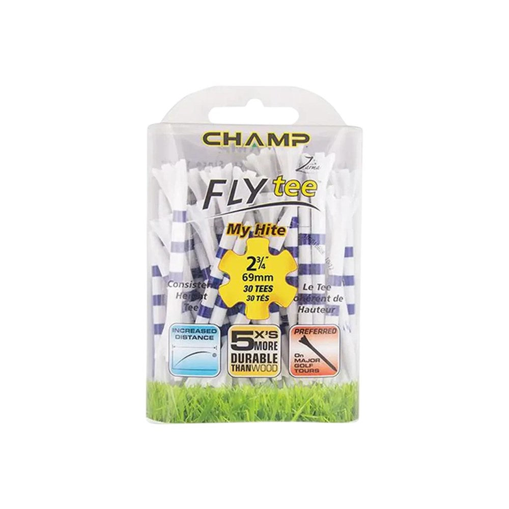Champ - Zarma Plastic FlyTees My Hite Striped Golf Tees 2.34 (30Pc)
