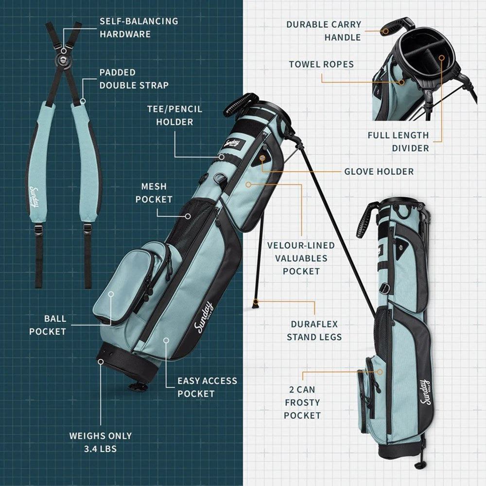 Sunday Golf - Golf Bag - Range/Green Side Bag - LOMA XL - Seafoam