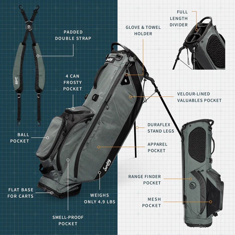 Sunday Golf - Golf Bag - Stand Bag - RYDER - Midnight Green