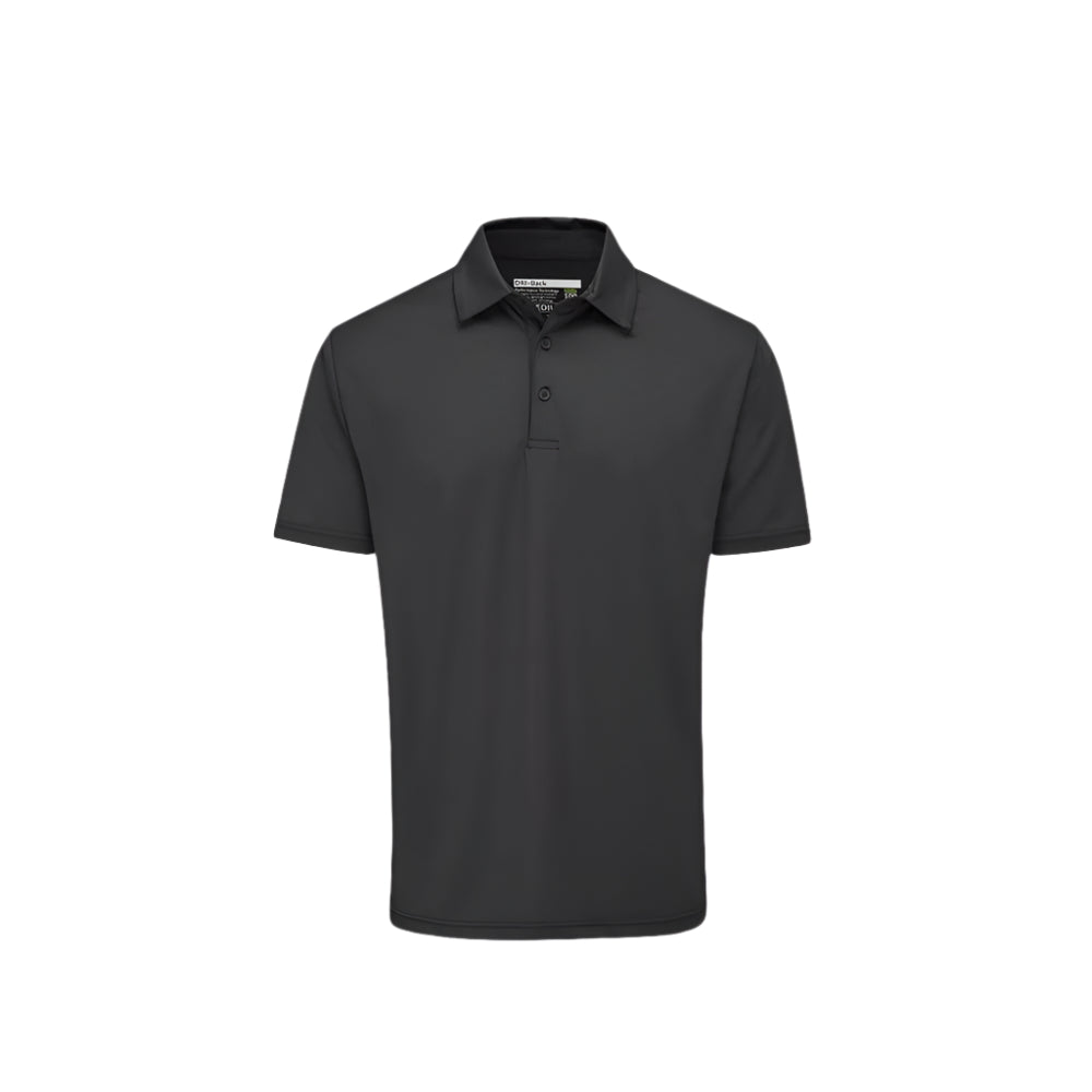 A black Stuburt Kestrel Polo Shirt with a collar, short sleeves, and a button placket.
