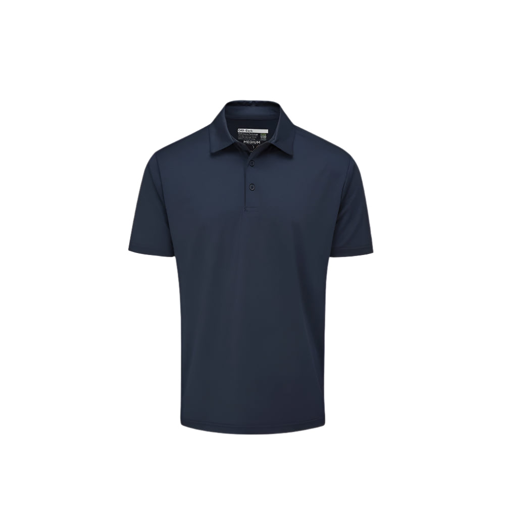 A navy-colored Stuburt Kestrel Polo Shirt with a collar, short sleeves, and a button placket.