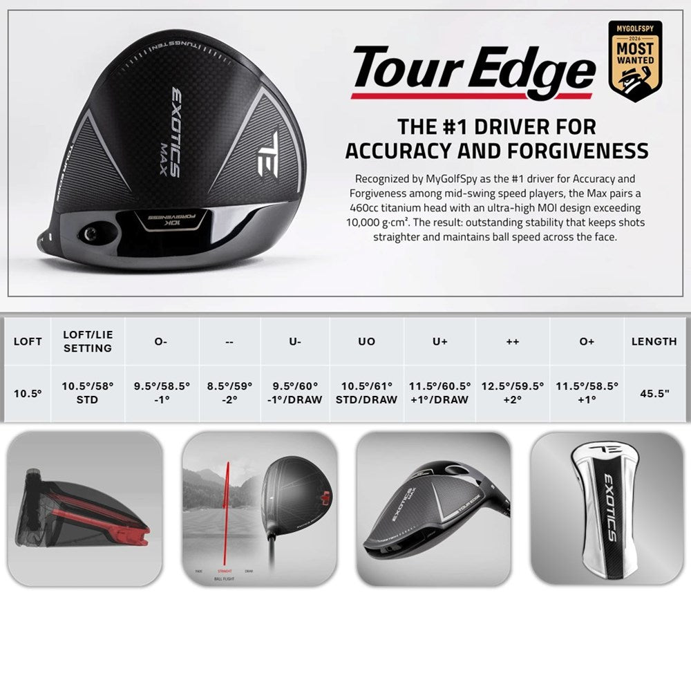 Tour Edge - Driver - Exotics Max with Ventus Red 50R