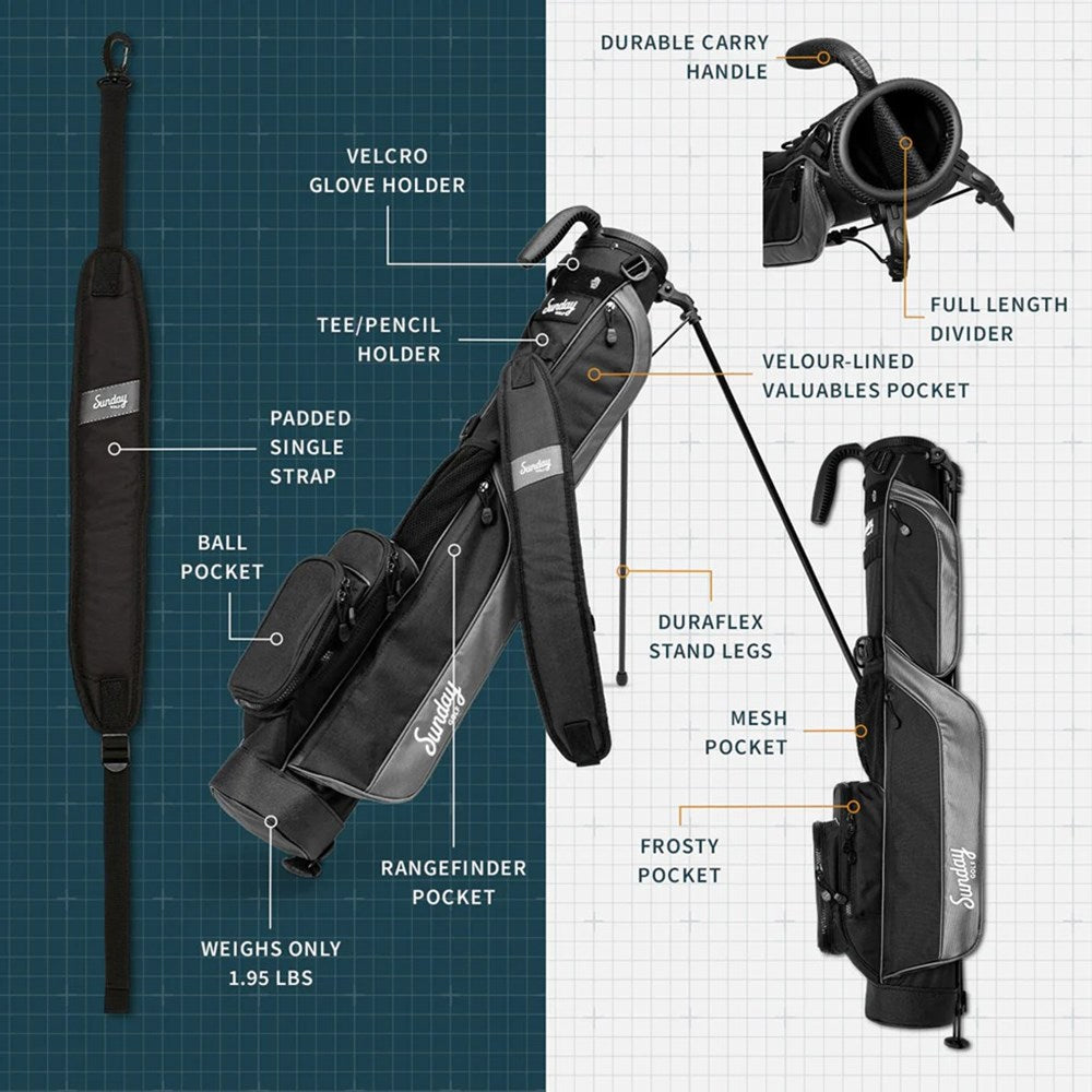 Sunday Golf - Golf Bag - Range/Green Side Bag - LOMA - Matte Black