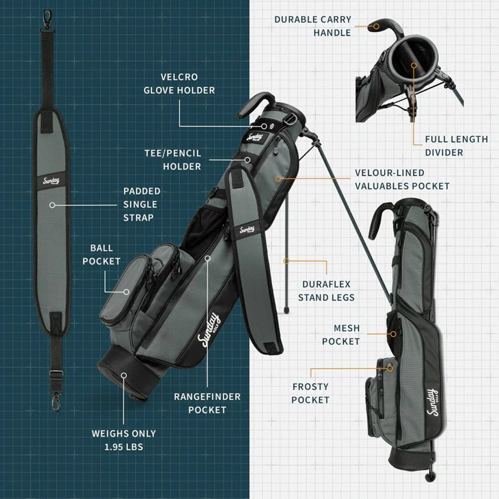 Sunday Golf - Golf Bag - Range/Green Side Bag - LOMA - Midnight Green