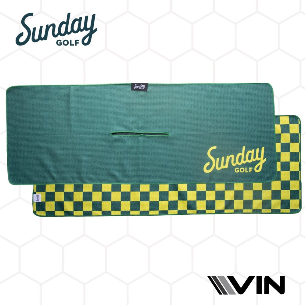 Sunday Golf - Golf Towel - Tailgate Collection - Checkered Green/Yellow