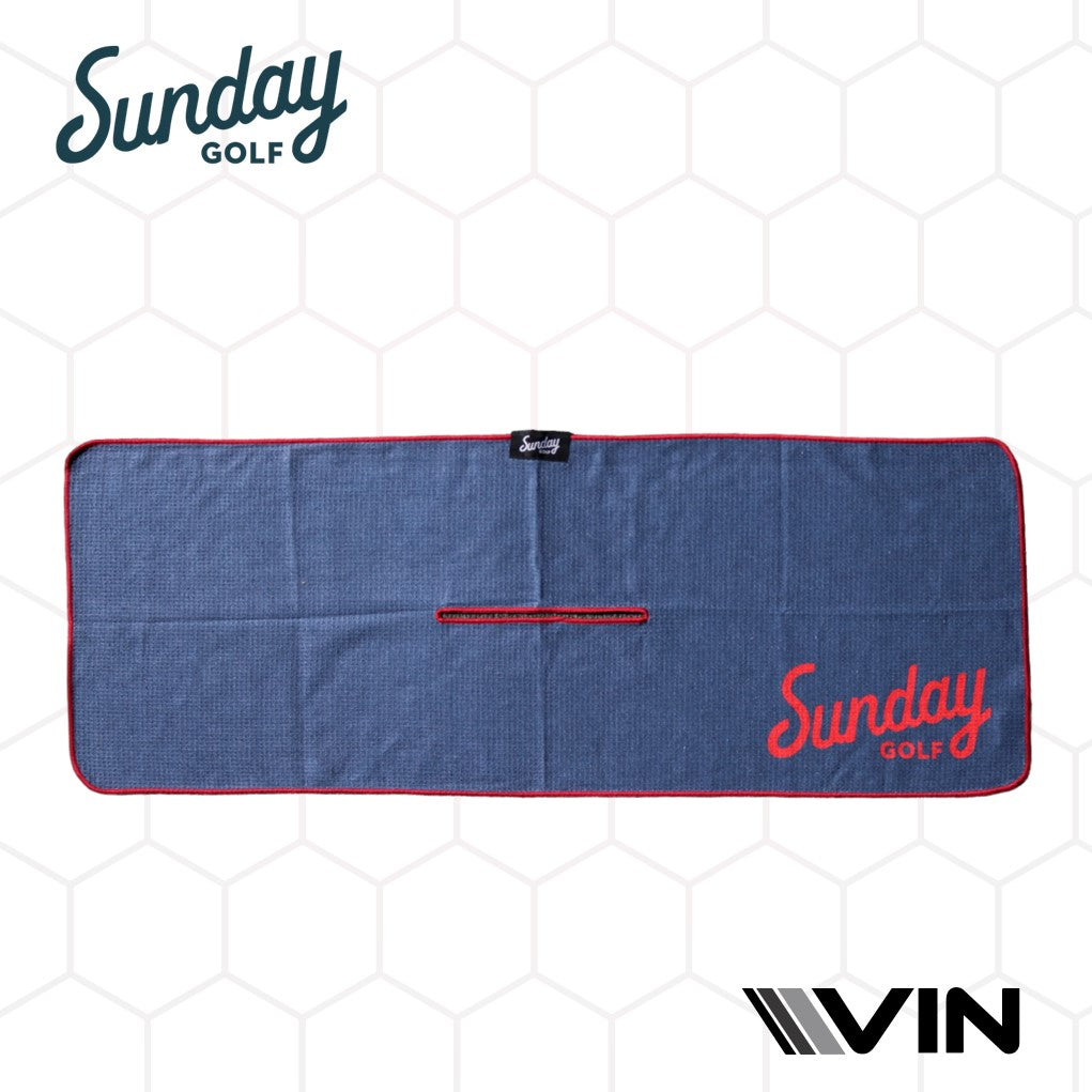 Blue and red checkered Sunday golf towel