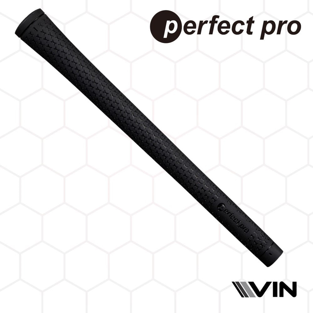 A black rubber grip with the text 'perfect pro' on it.