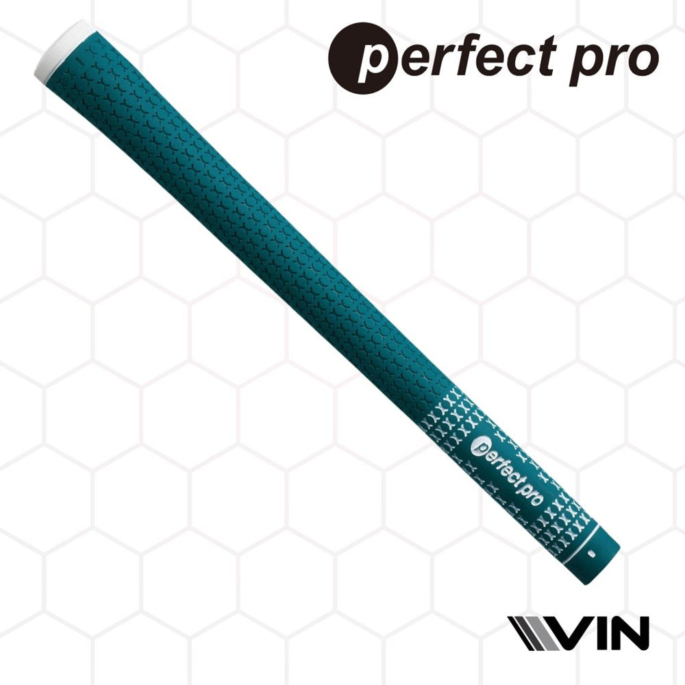 A green rubber grip with the text 'perfect pro' on it.
