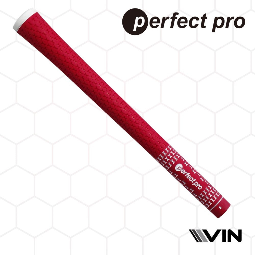 A red rubber grip with the text 'perfect pro' on it.