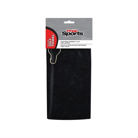 Pride Sports - Golf Towel - Deluxe Black Cotton Towel (16"x24")