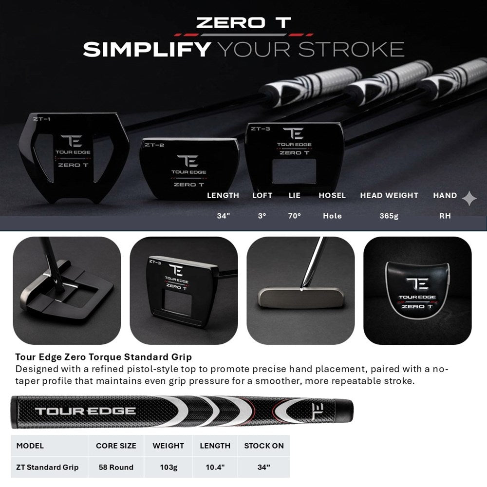Tour Edge - Putter - Zero T ZT-3 with KBS CT Tour Chrome