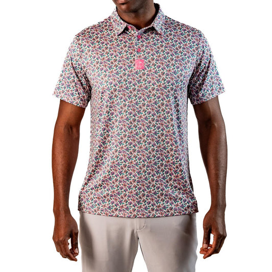 Pins & Aces - Polo Tee - Augusta Light Azalea