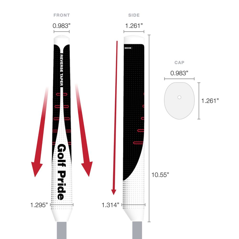 Golf Pride Putter - Reverse Taper Flat - 58 R