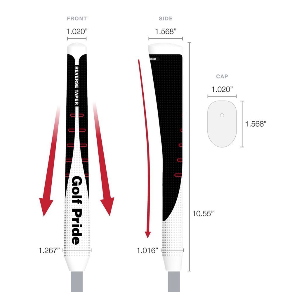 Golf Pride Putter - Reverse Taper Pistol - 58 R