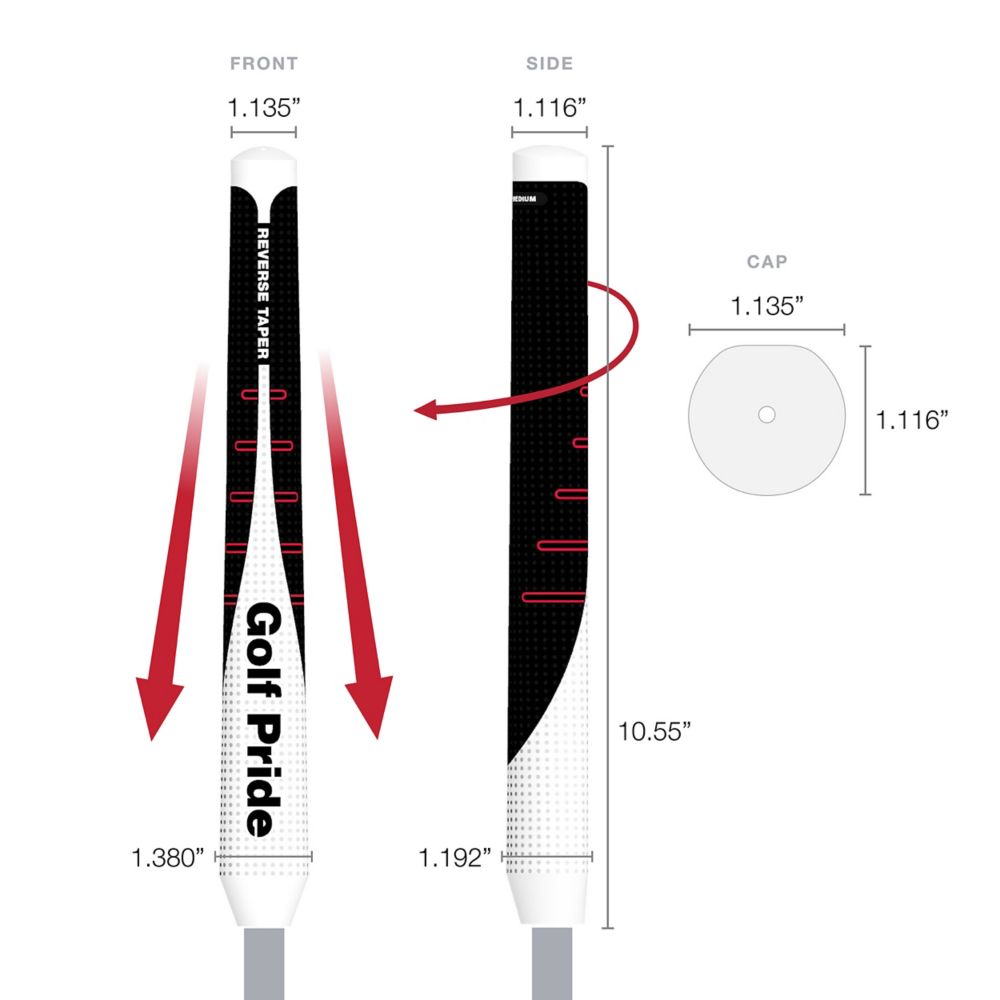 Golf Pride Putter - Reverse Taper Round - 58 R