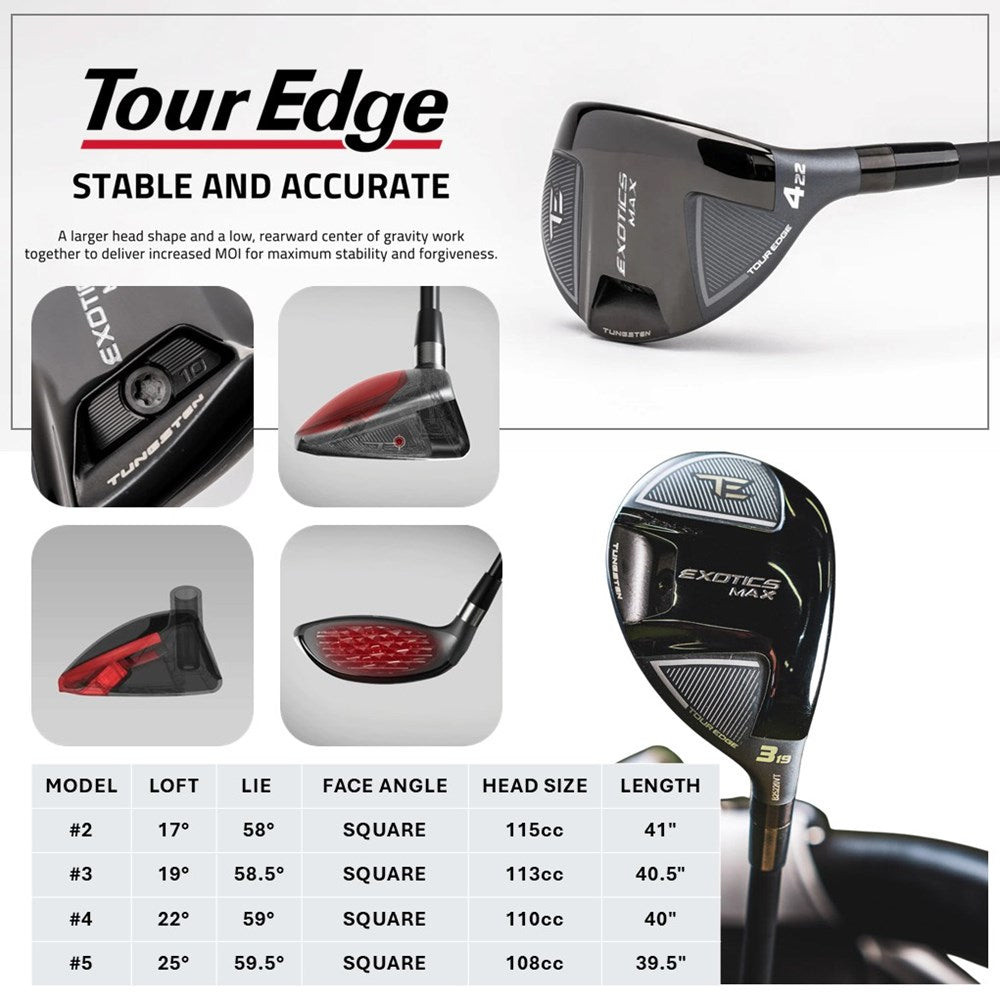 Tour Edge - Hybrid - Exotics Max with Ventus Red 60R
