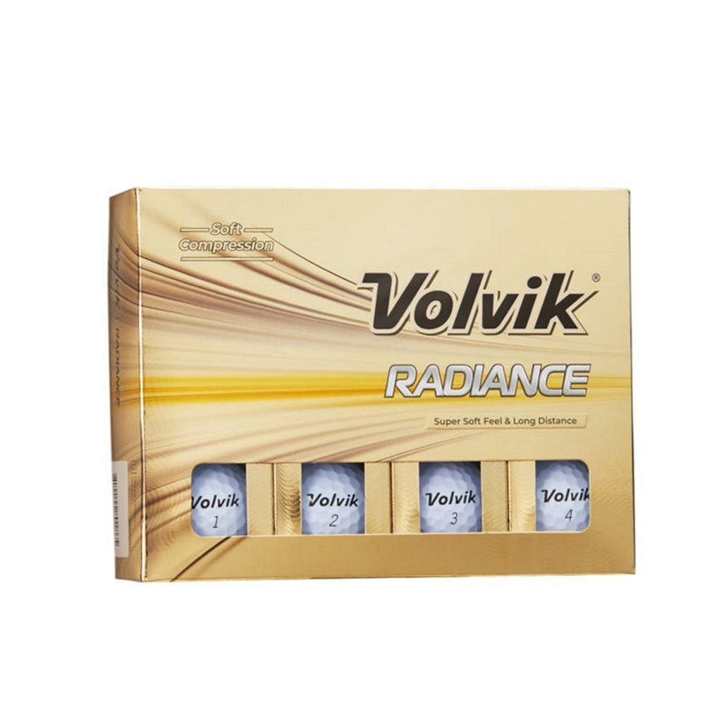 Volvik Radiance golf balls packaging on a white background