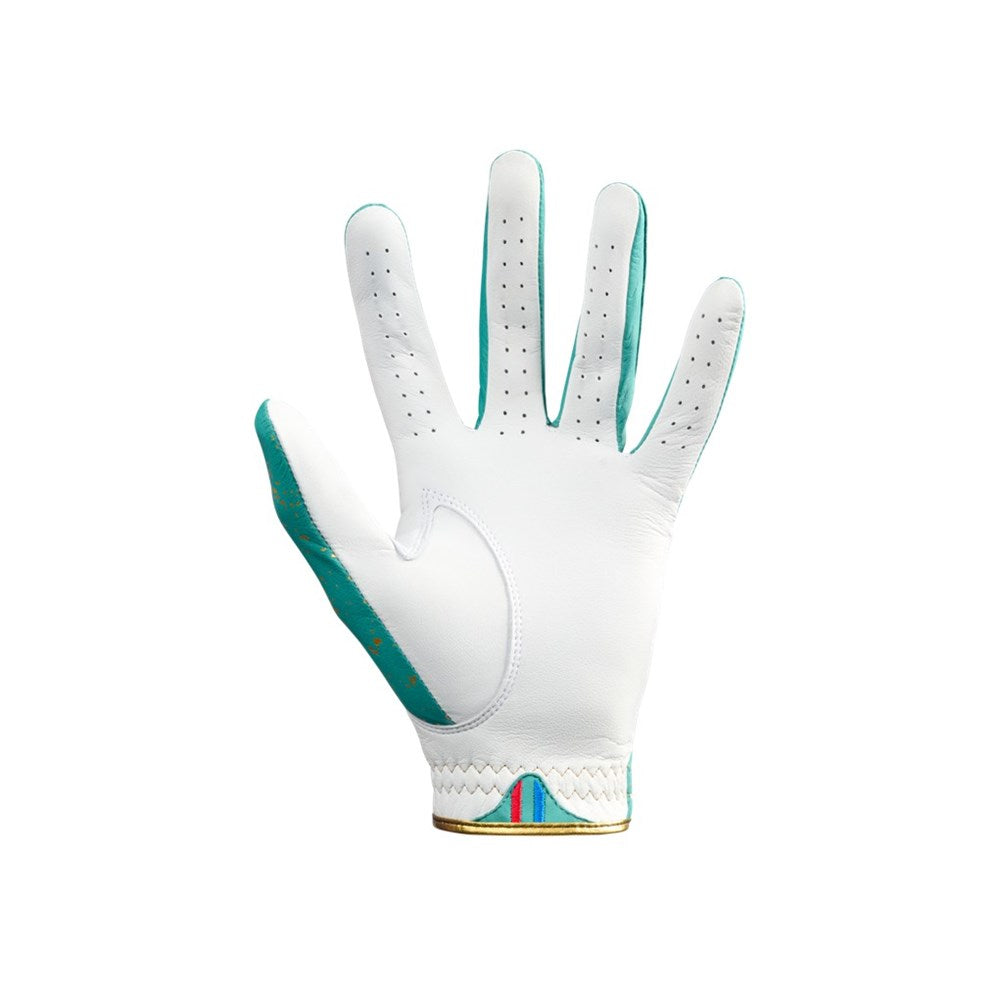 BLURRD - Golf Glove - 24K Collection (Mens) White Based/Seafoam